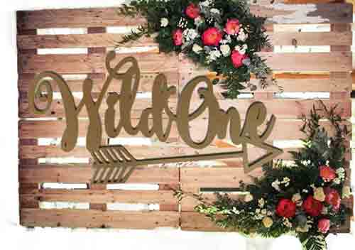 wild one wooden sign for backdrop