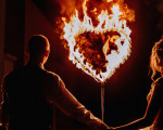 flaming torch heart